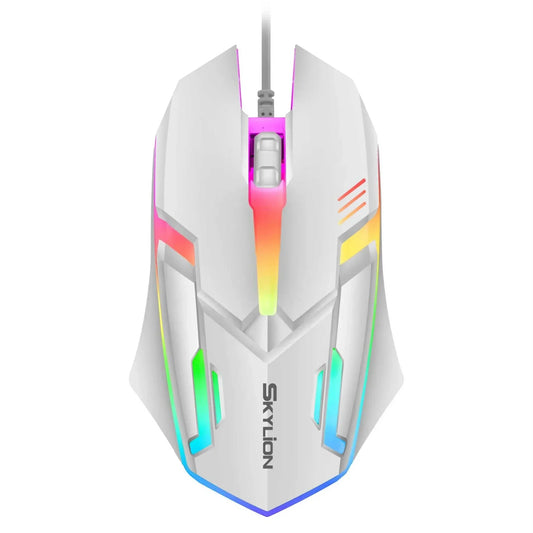 F1 Wired 3 Keys Mouse with colorful lighting, ambidextrous design, and precise opto-electronic tracking for gaming and office use