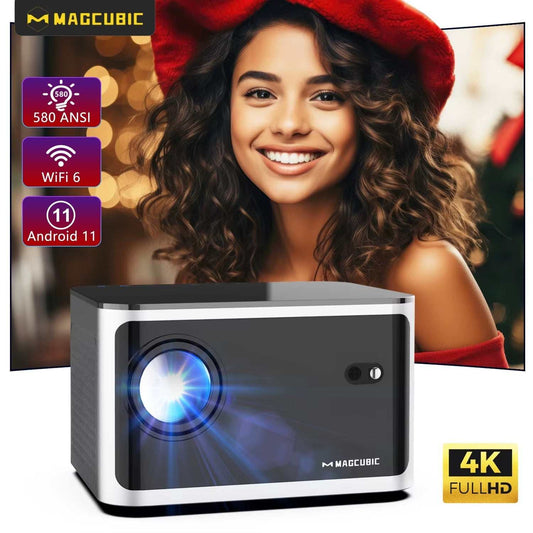 580ANSI Auto Focus Projector Android 11 4K 1080P Wifi6 Voice Control Home Cinema