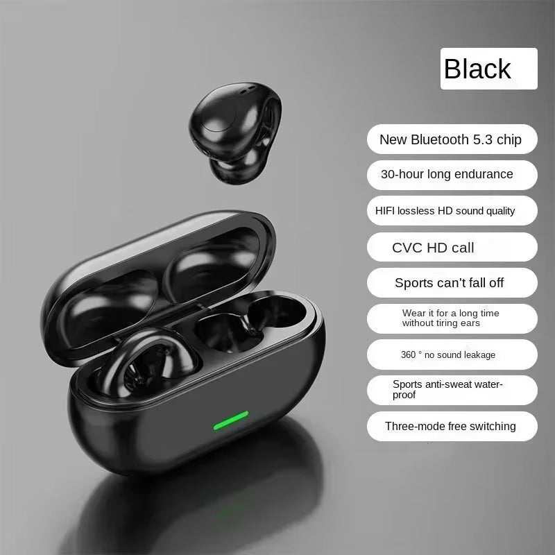 Bone conduction wireless Bluetooth 5.3 headphones with waterproof sports design