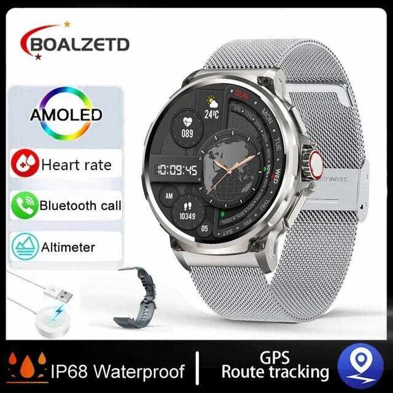 1.85-inch Ultra HD Smartwatch with GPS, Bluetooth calls, health monitoring, and fitness tracking features