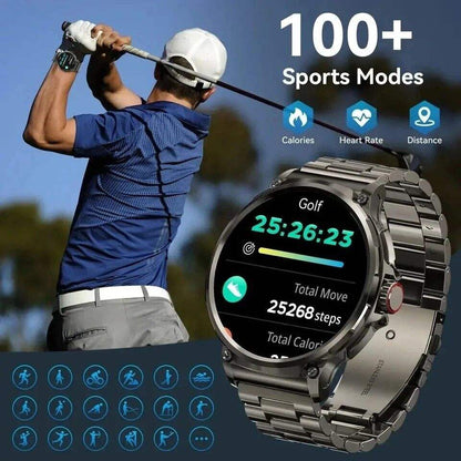 1.85-inch Ultra HD Smartwatch with GPS, Bluetooth call, health monitoring, and 710mAh battery