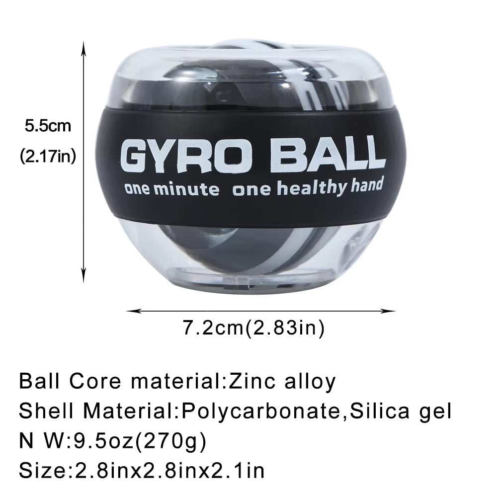 Self-starting wrist gyro ball forearm exerciser for wrist and arm muscle training