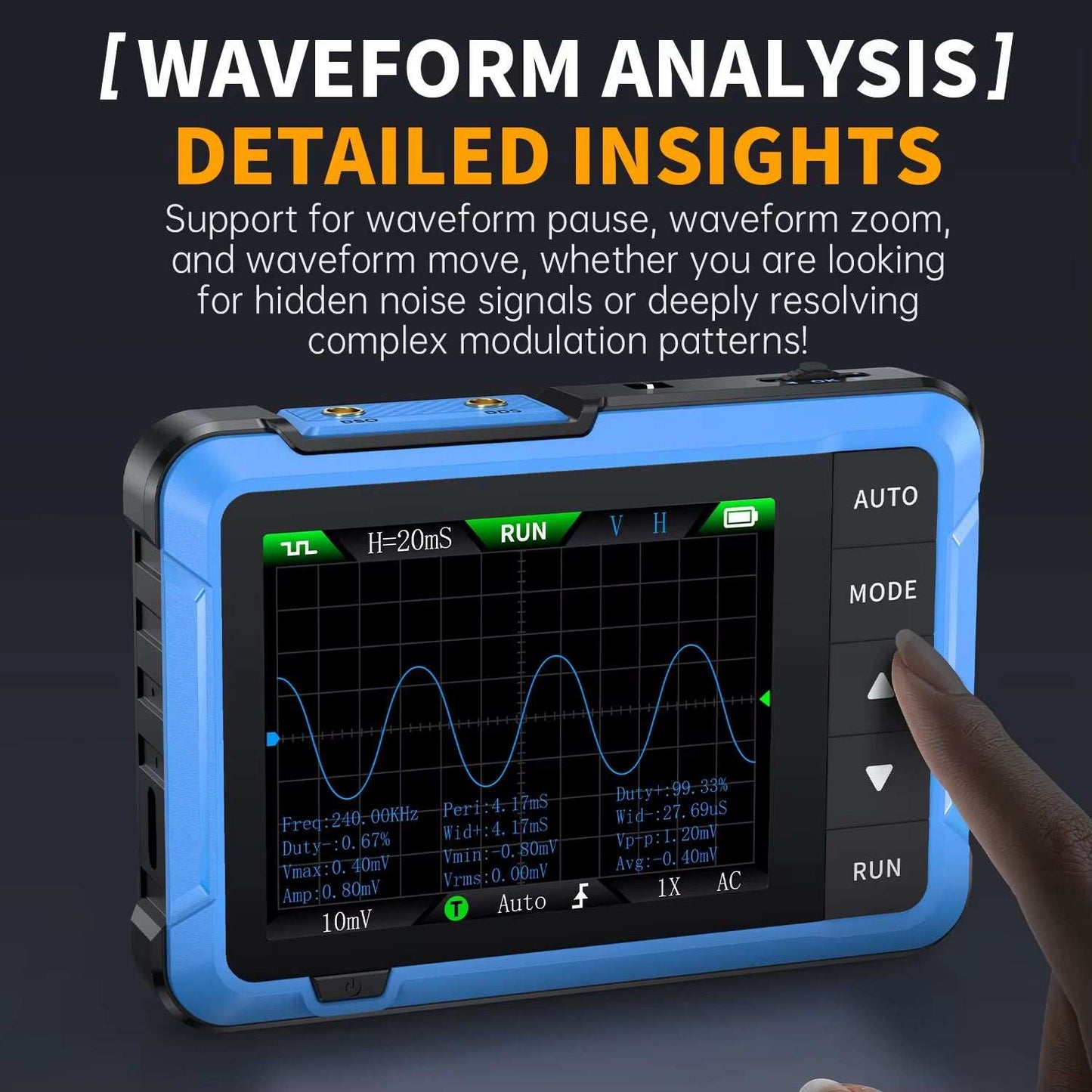 DSO510 handheld digital oscilloscope with 10MHz bandwidth and 48MS/s sampling rate compact design