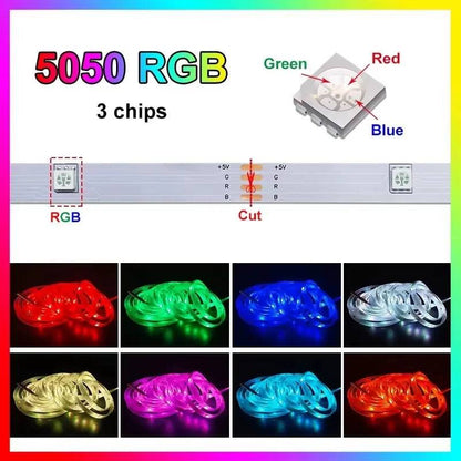 Smart LED Strip Lights 5050 RGB Bluetooth remote control flexible USB 5V ribbon lamp for room decor