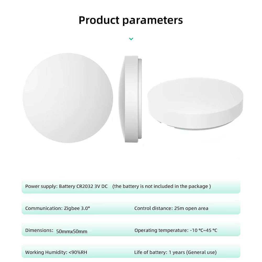 Tuya Zigbee Button Scene Switch smart home automation battery powered compact design