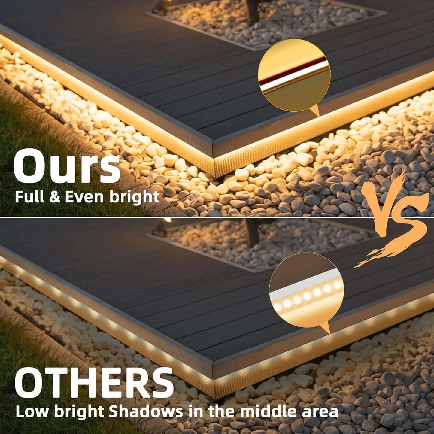 Neon LED Light Strip USB 5V warm white flexible waterproof dimmable rope light