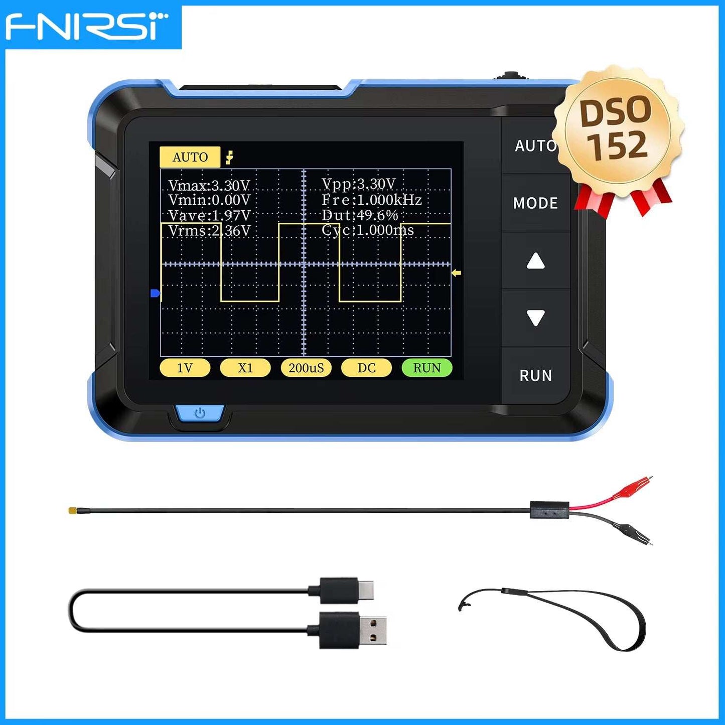DSO510 handheld digital oscilloscope with 2.8-inch LCD for portable signal testing and repair