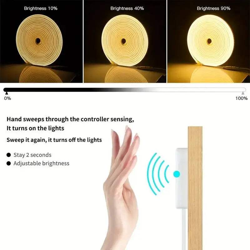 Neon LED light strip USB 5V with smart gesture dimmer switch and waterproof silicone casing