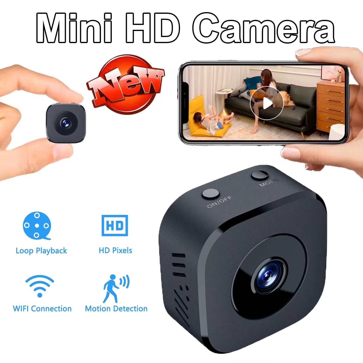 Securit 4Ky Camera Mini Waterproof WiFi Full Color Night Vision Camera