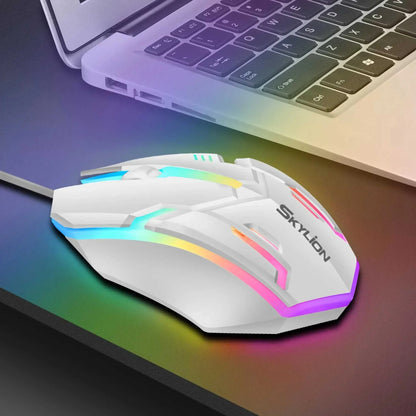 F1 Wired 3 Keys Mouse with colorful lighting for gaming and office use compatible with Windows and Apple IOS systems