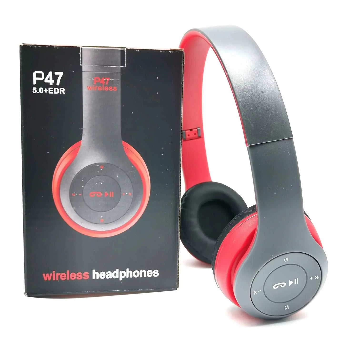 Stereo P47 Headset 5.0 Bluetooth wireless folding headphones with noise cancelling and waterproof features for sports and gaming