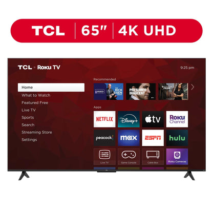 65" Class S4 TCL 4K UHD HDR Smart TV with Roku and streaming capabilities
