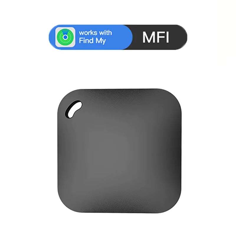 Smart Bluetooth GPS Tracker compatible with Apple Find My app, black anti-lost locator with built-in speaker and Bluetooth 5.2