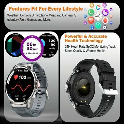 1.85-inch Ultra HD Smartwatch with GPS, Bluetooth calls, health monitoring, and 710mAh battery