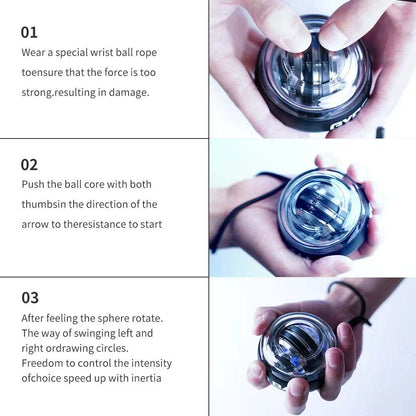 LED Wrist Power Trainer gyro wrist ball for arm muscle exercise and strength training