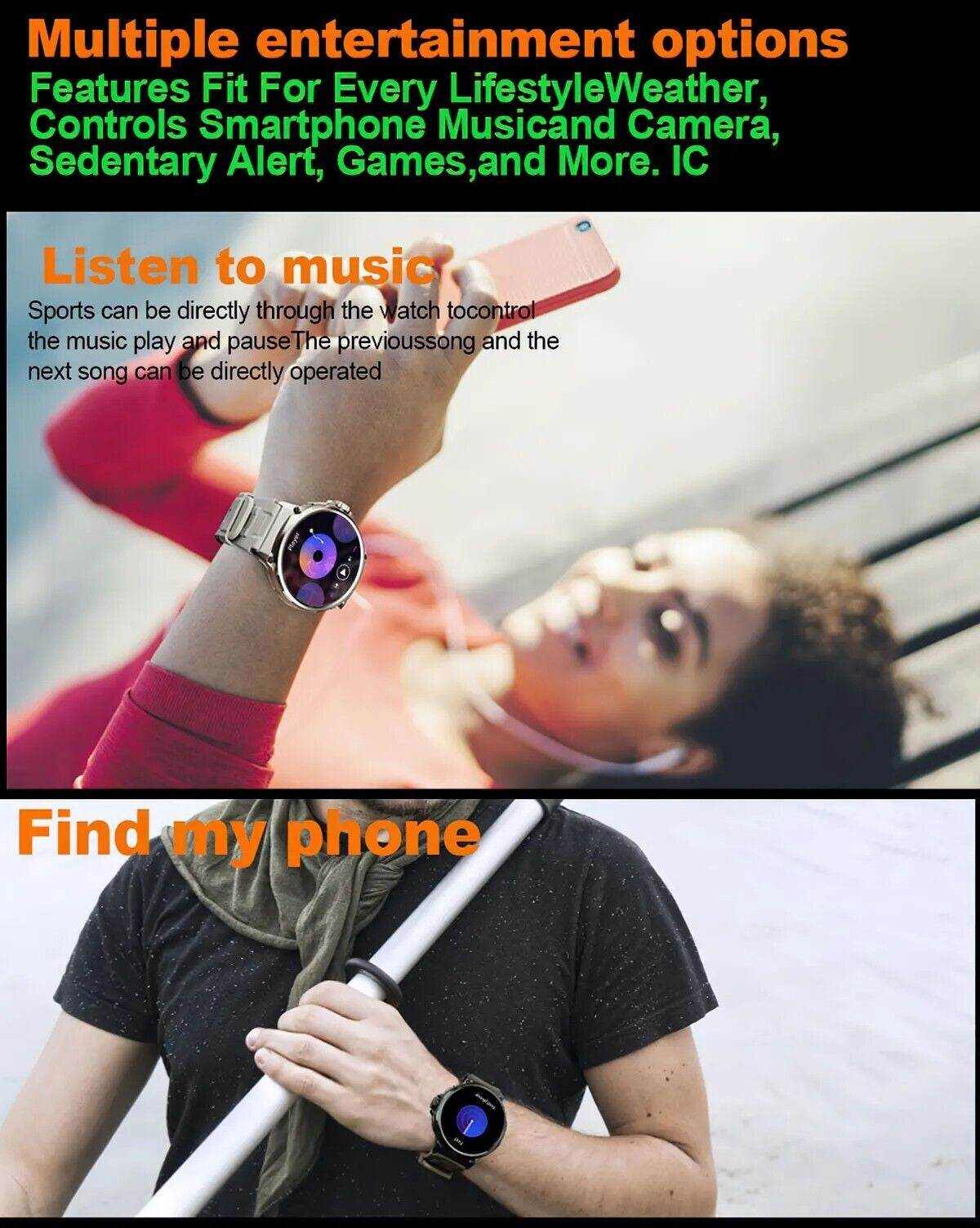 1.85-inch Ultra HD Smartwatch with GPS, Bluetooth calls, health monitoring, and long battery life