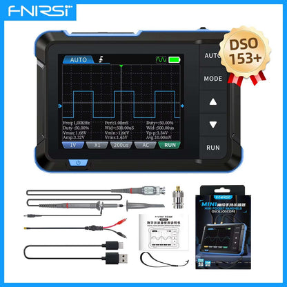 Compact DSO510 handheld digital oscilloscope with 10MHz bandwidth and 2.8-inch HD LCD screen for portable signal testing and repair tasks