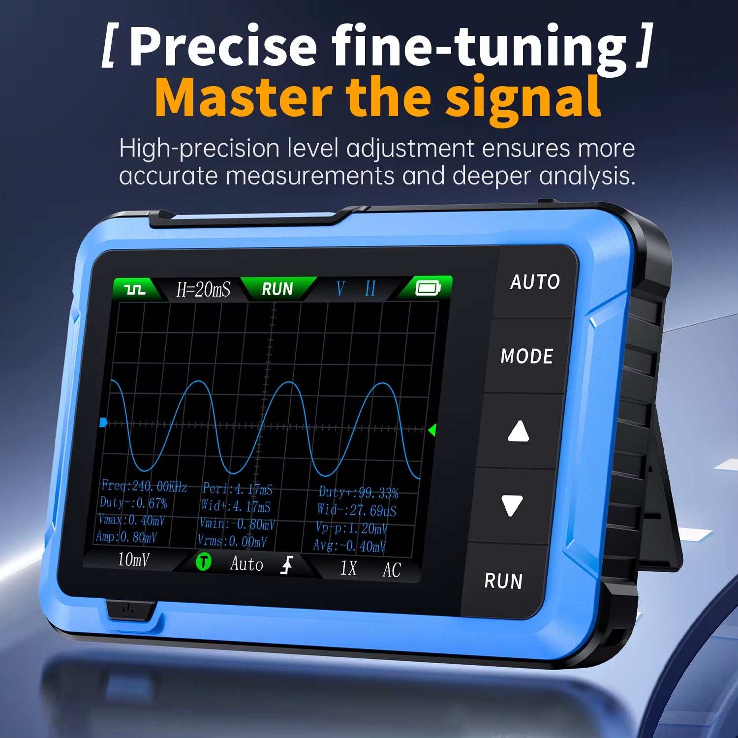 DSO510 handheld digital oscilloscope with 10MHz bandwidth and 48MS/s sampling rate for portable electronics testing and signal analysis