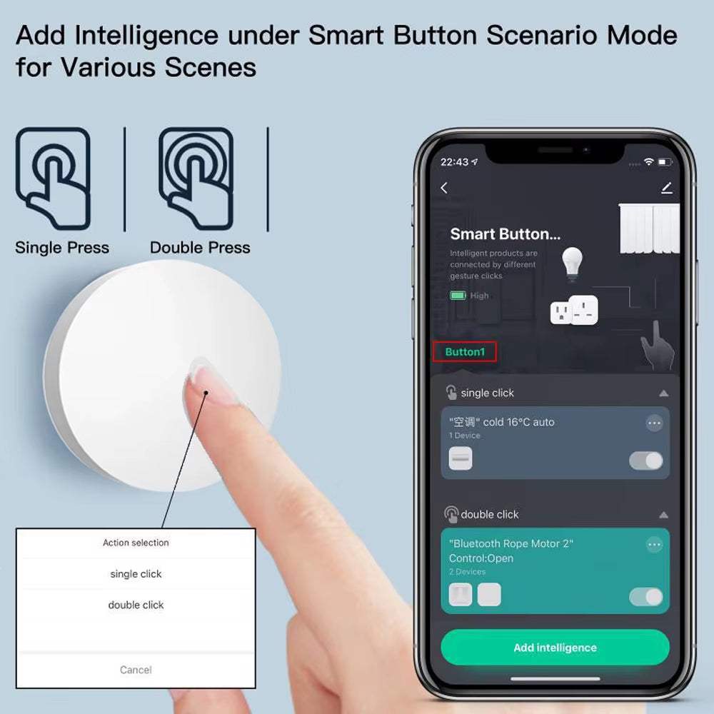 Tuya Zigbee Button Scene Switch smart home automation battery powered