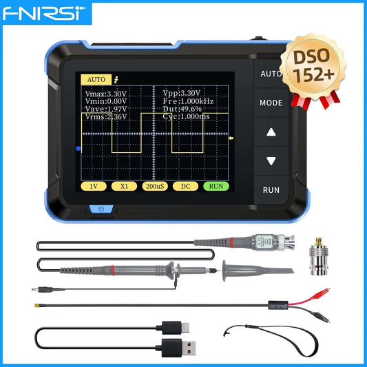 Compact DSO510 handheld digital oscilloscope with 2.8-inch display for portable signal testing and electronics repair