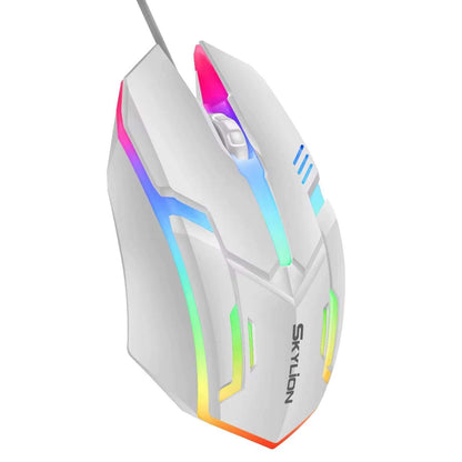 F1 Wired 3 Keys Mouse with colorful lighting, ambidextrous design, and opto-electronic tracking for gaming and office use