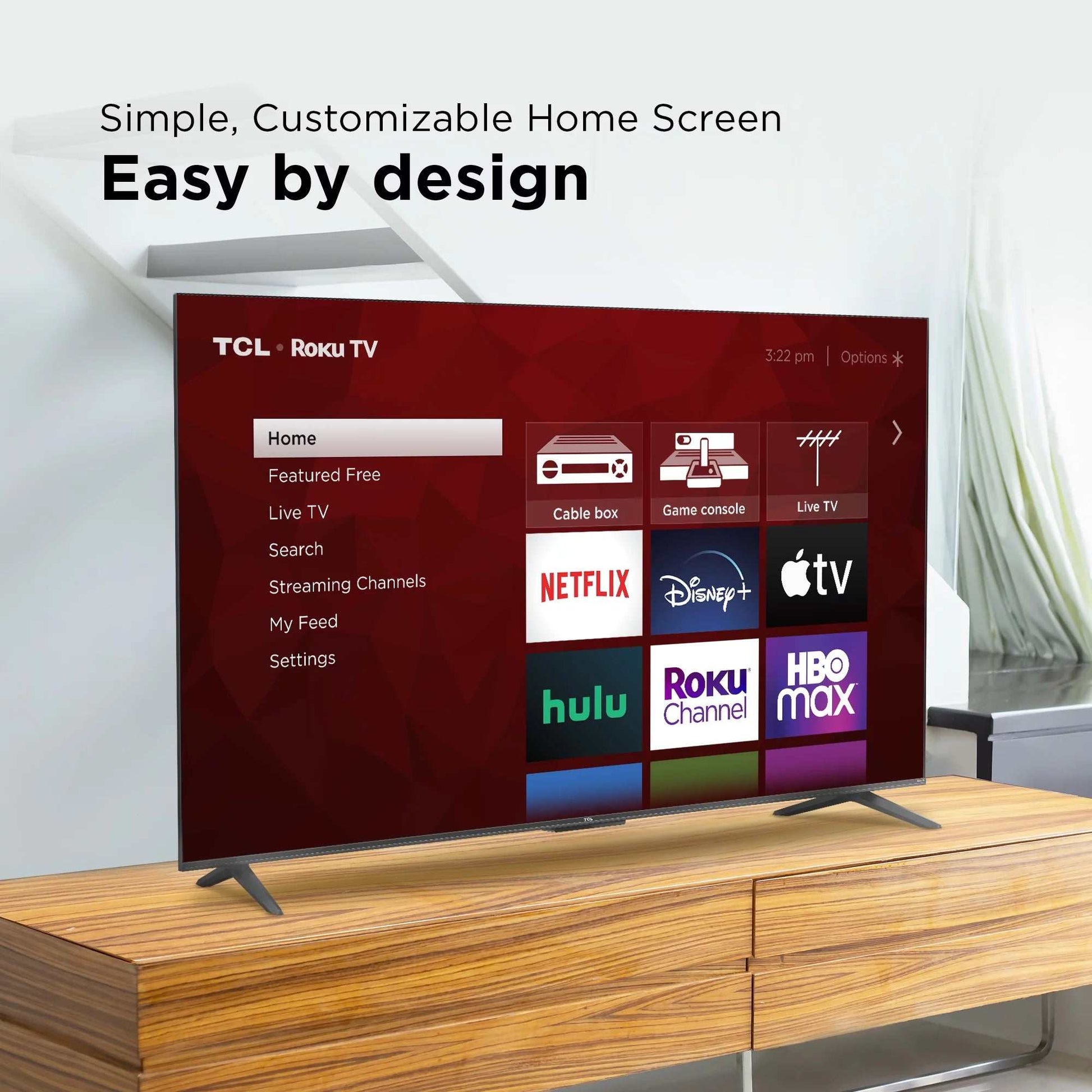 65" Class S4 TCL 4K UHD HDR Smart Roku TV with slim FullView design and simple remote
