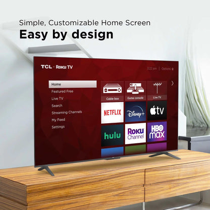 65" Class S4 TCL 4K UHD HDR Smart Roku TV with slim FullView design and simple remote