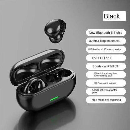 Bone conduction wireless Bluetooth 5.3 headphones with waterproof sports design