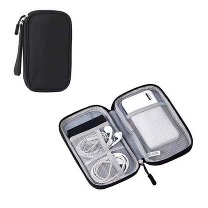 Waterproof data cable storage bag travel organizer with double layers and durable oxford material
